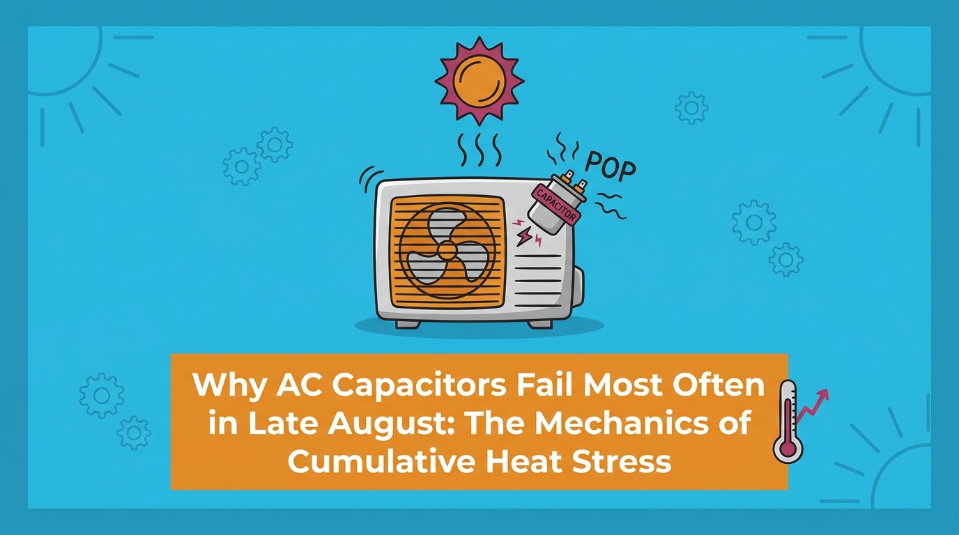 Why AC Capacitors Fail Most Often in Late August: The Mechanics of Cumulative Heat Stress — featured image