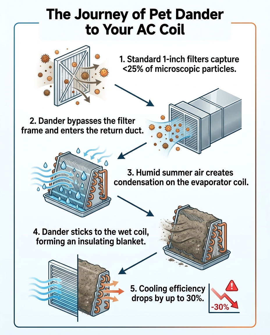 The Journey of Pet Dander to Your AC Coil