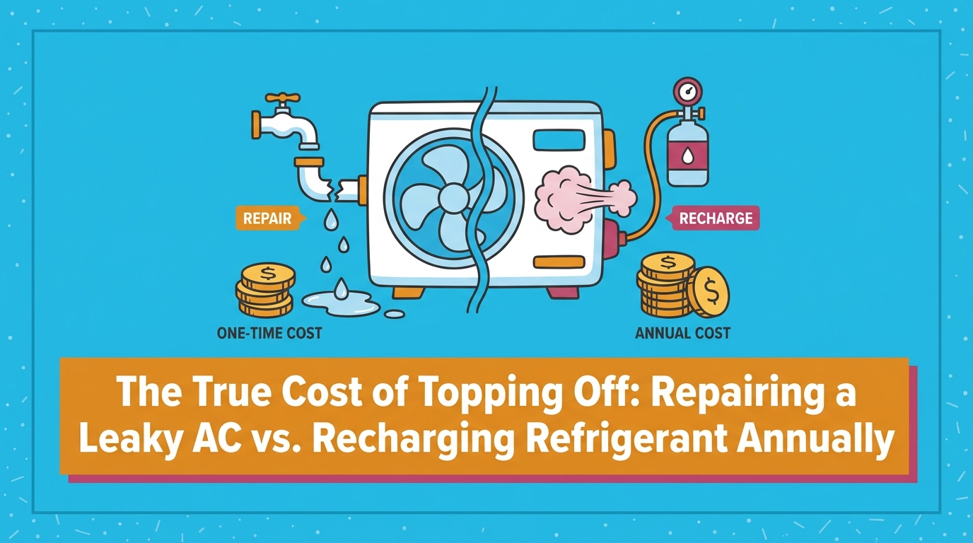 The True Cost of Topping Off: Repairing a Leaky AC vs. Recharging Refrigerant Annually — featured image