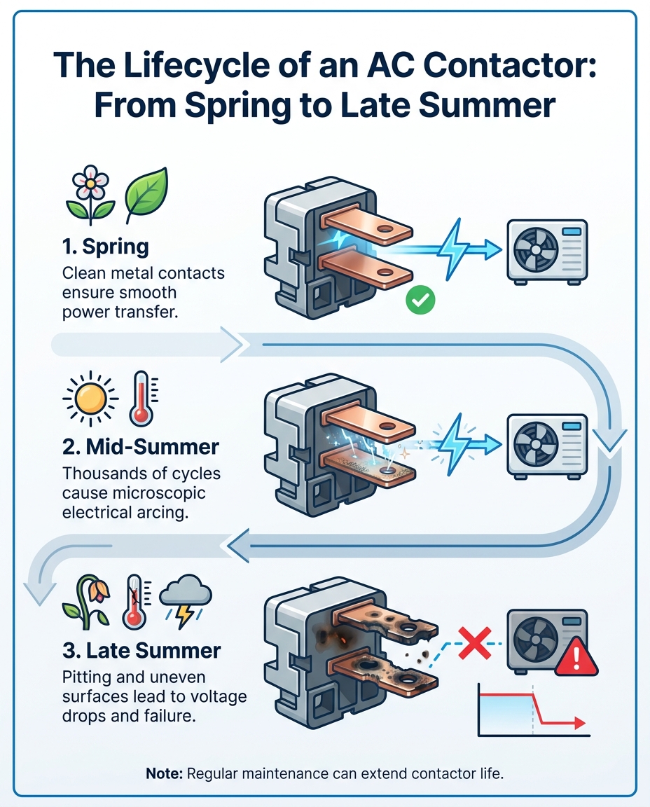 The Lifecycle of an AC Contactor: From Spring to Late Summer