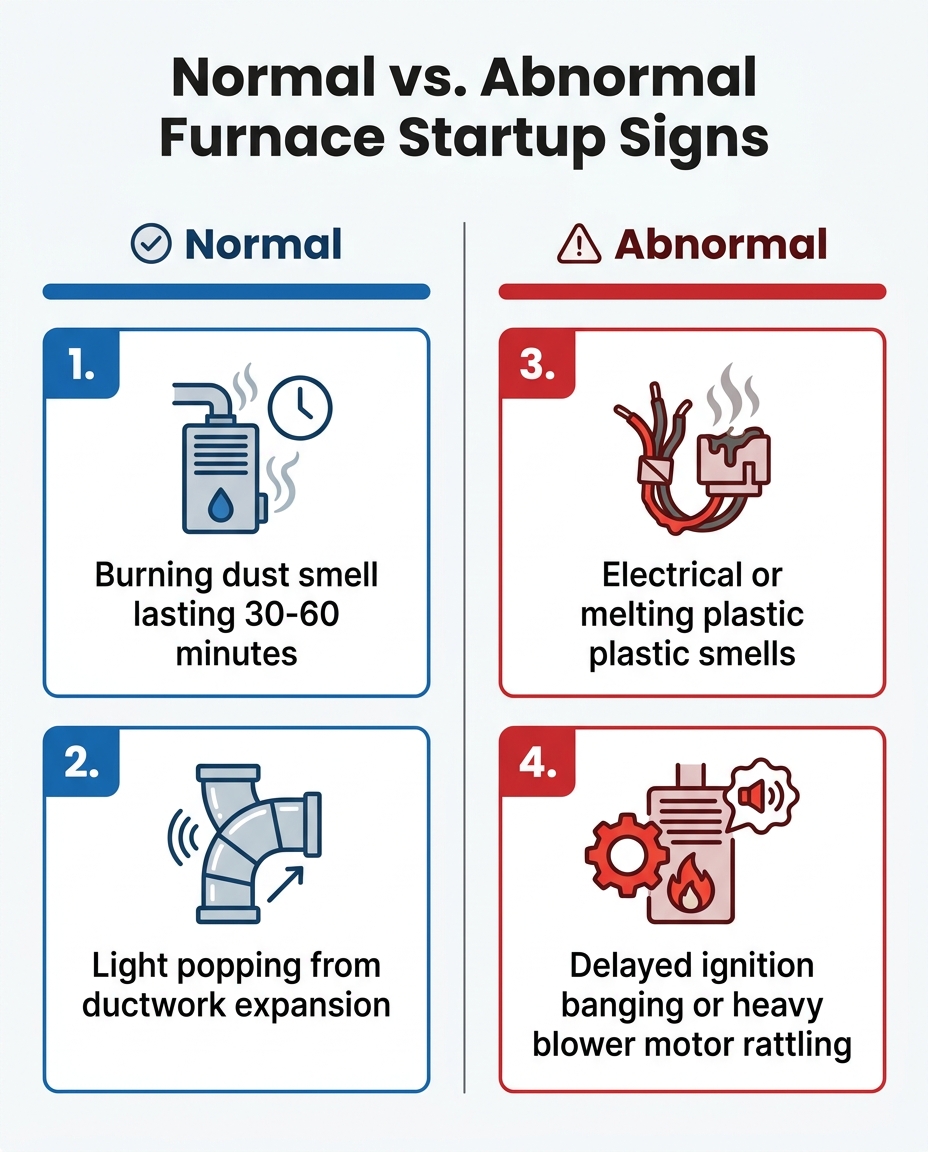 Normal vs. Abnormal Furnace Startup Signs