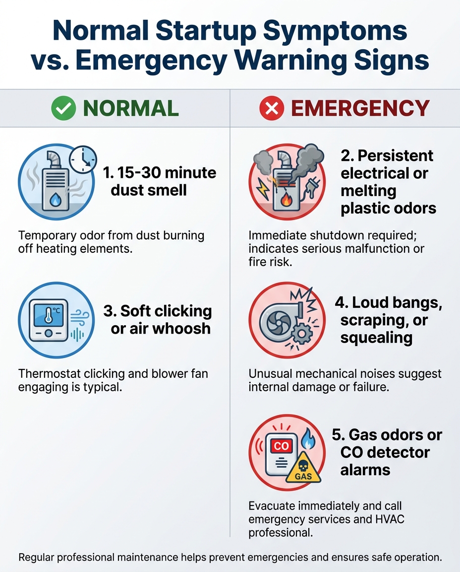 Normal Startup Symptoms vs. Emergency Warning Signs