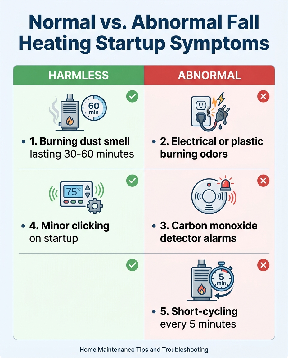 Normal vs. Abnormal Fall Heating Startup Symptoms
