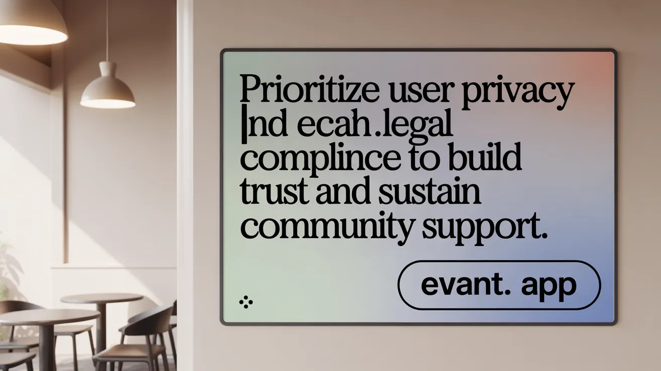 Prioritize user privacy and legal compliance to build trust and sustain community support.