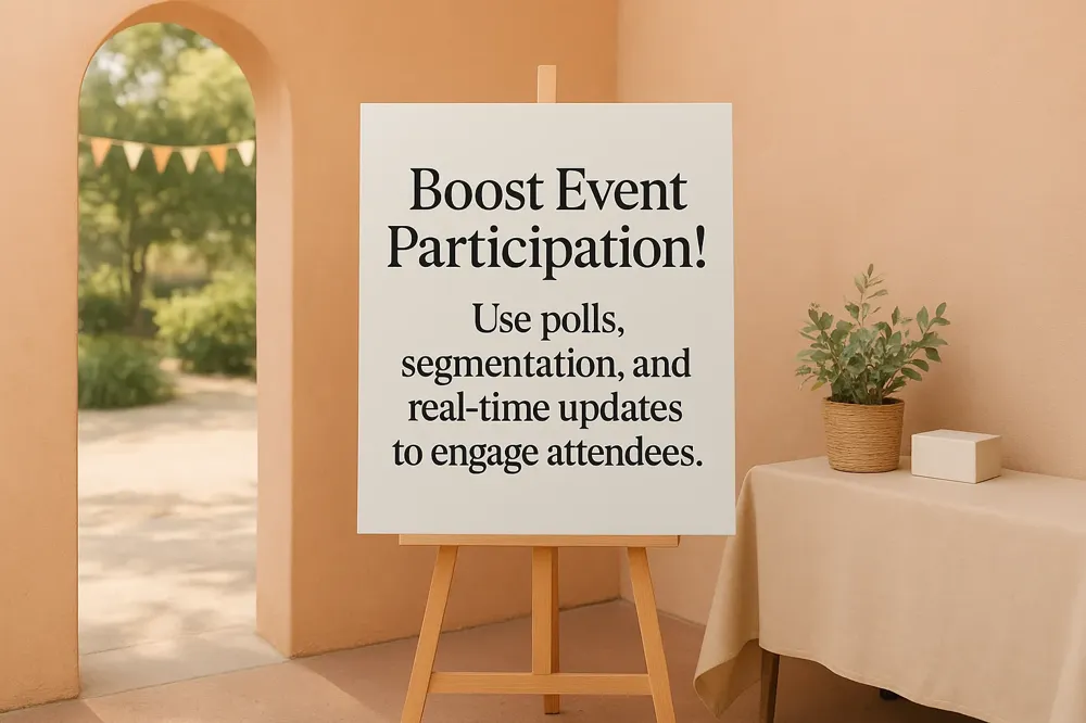Boost Event Participation! Use polls, segmentation, and real-time updates to engage attendees.