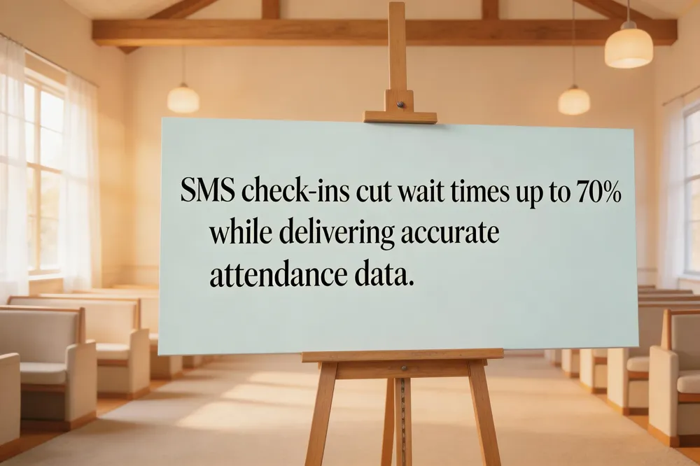 SMS check‑ins cut wait times up to 70% while delivering accurate attendance data.