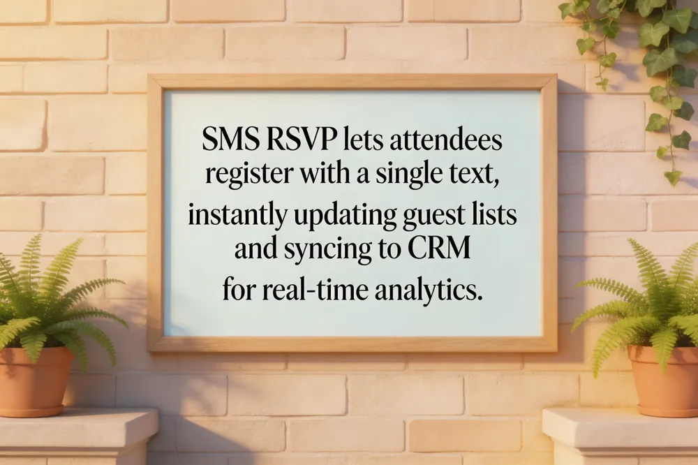 SMS RSVP lets attendees register with a single text, instantly updating guest lists and syncing to CRM for real‑time analytics.