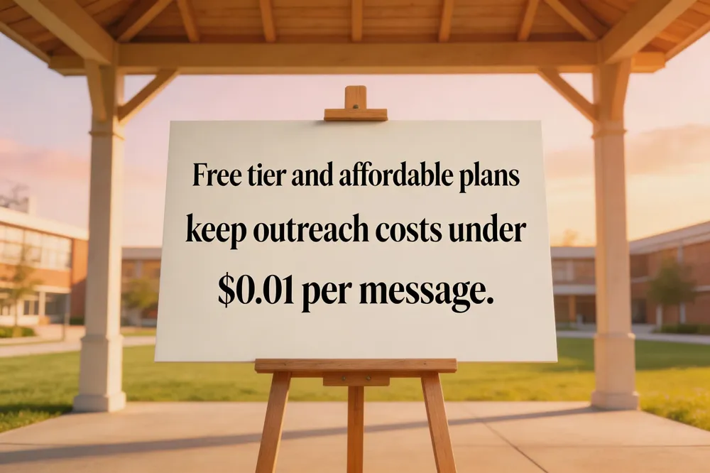 Free tier and affordable plans keep outreach costs under $0.01 per message.