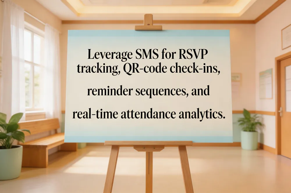 Leverage SMS for RSVP tracking, QR‑code check‑ins, reminder sequences, and real‑time attendance analytics.