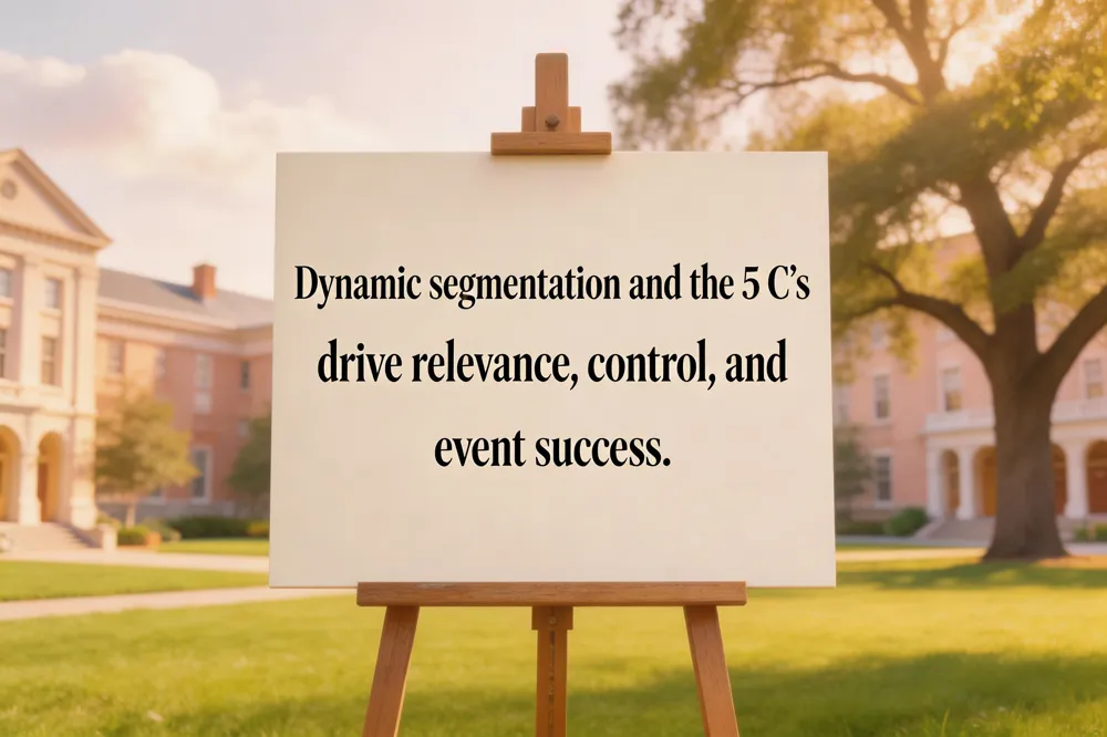 Dynamic segmentation and the 5 C’s drive relevance, control, and event success.