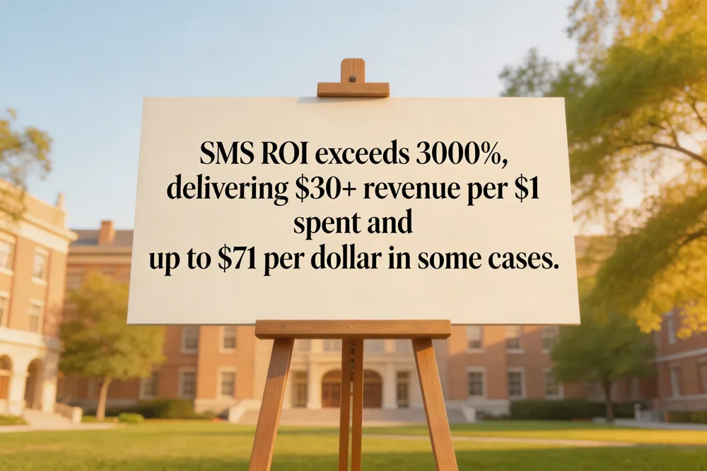 SMS ROI exceeds 3000%, delivering $30+ revenue per $1 spent and up to $71 per dollar in some cases.