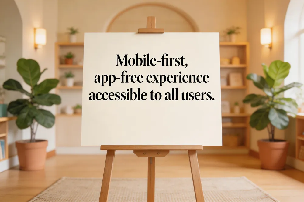Mobile‑first, app‑free experience accessible to all users.