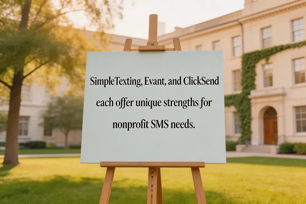 SimpleTexting, Evant, and ClickSend each offer unique strengths for nonprofit SMS needs.