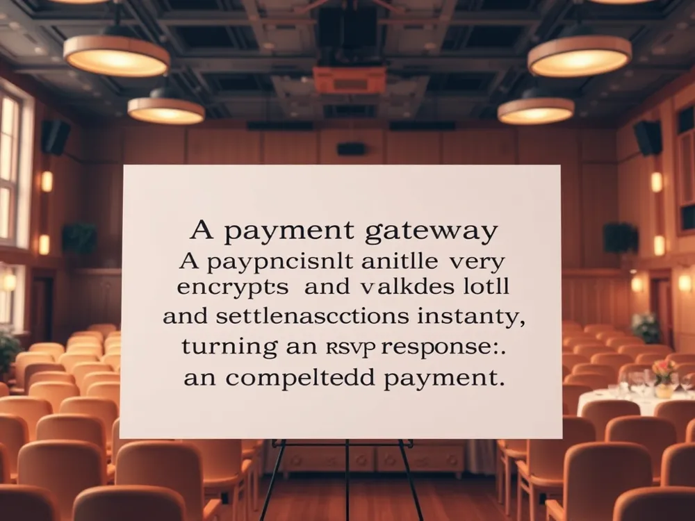 A payment gateway encrypts, validates, and settles transactions instantly, turning an rsvp response into a completed payment.