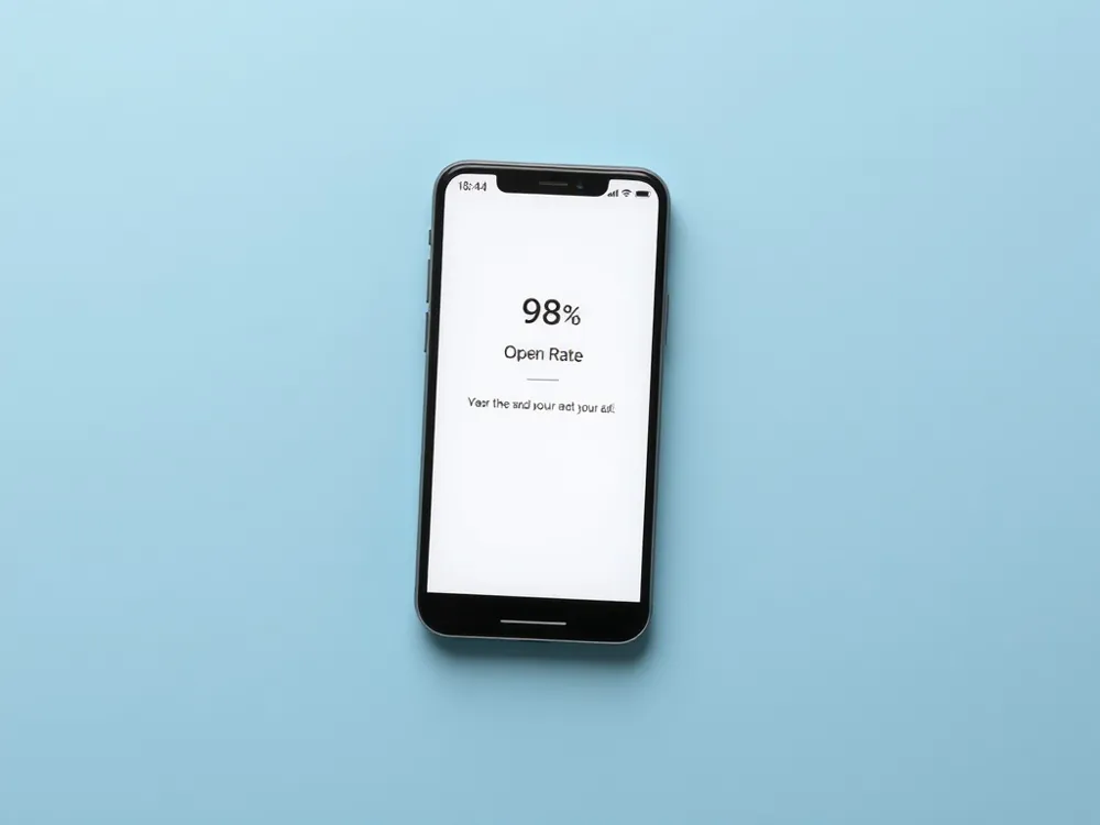 Multiple studies report that SMS messages achieve an open rate of roughly 98%, meaning nearly every text sent is read within minutes.