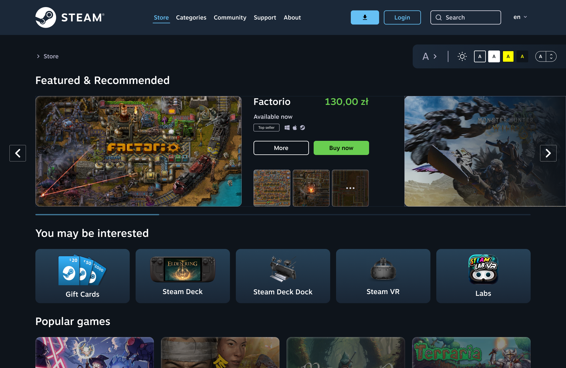 Main Page Redesigned Steam Image