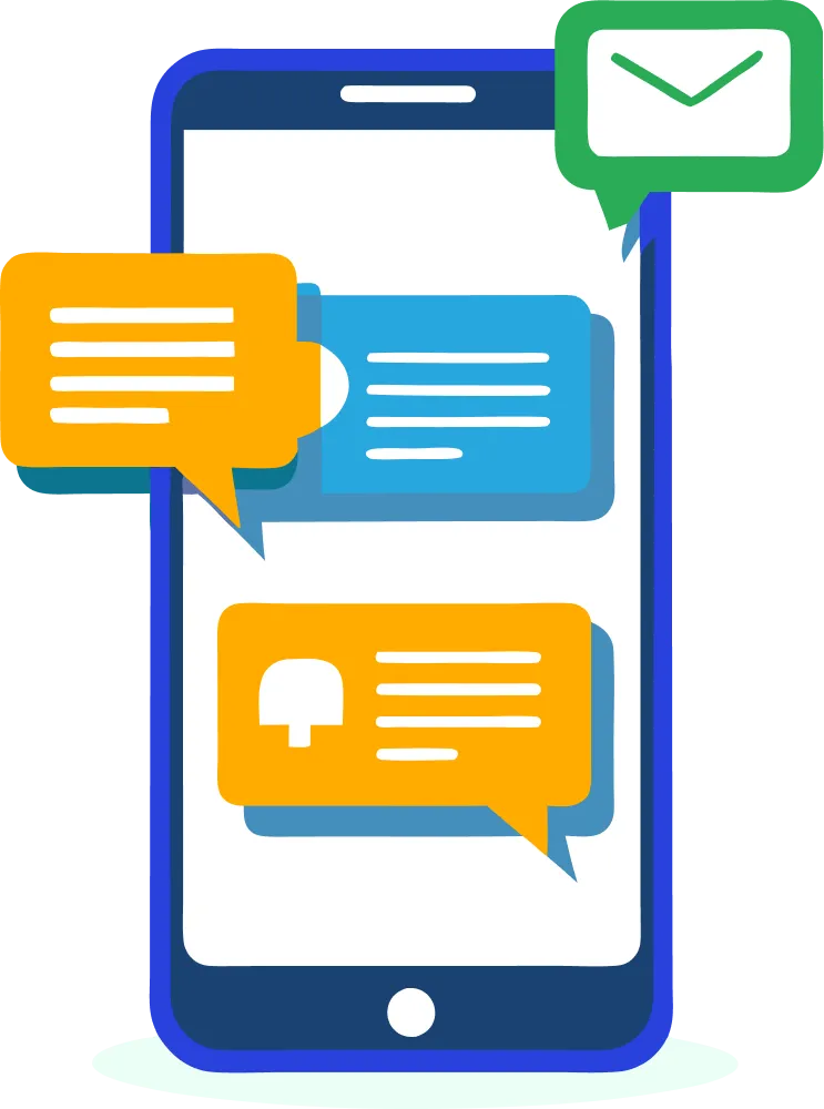 Mobile messaging chat illustration