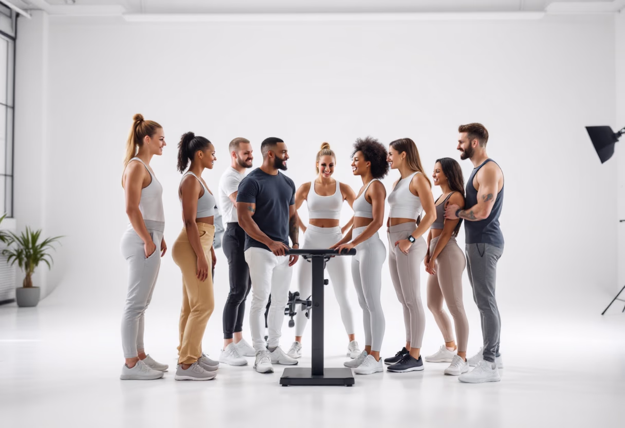 image of diverse gym members interacting