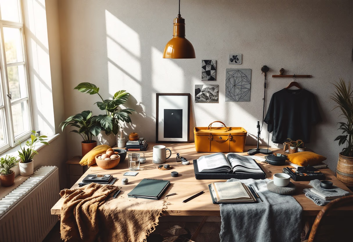 [background image] image of a creative workspace (for a tattoo studio)