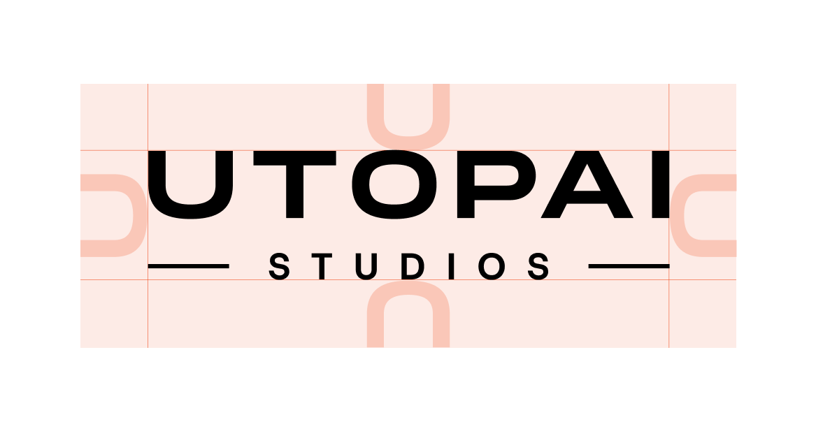 Clear space around the UTOPAI wordmark: one U-height on every side