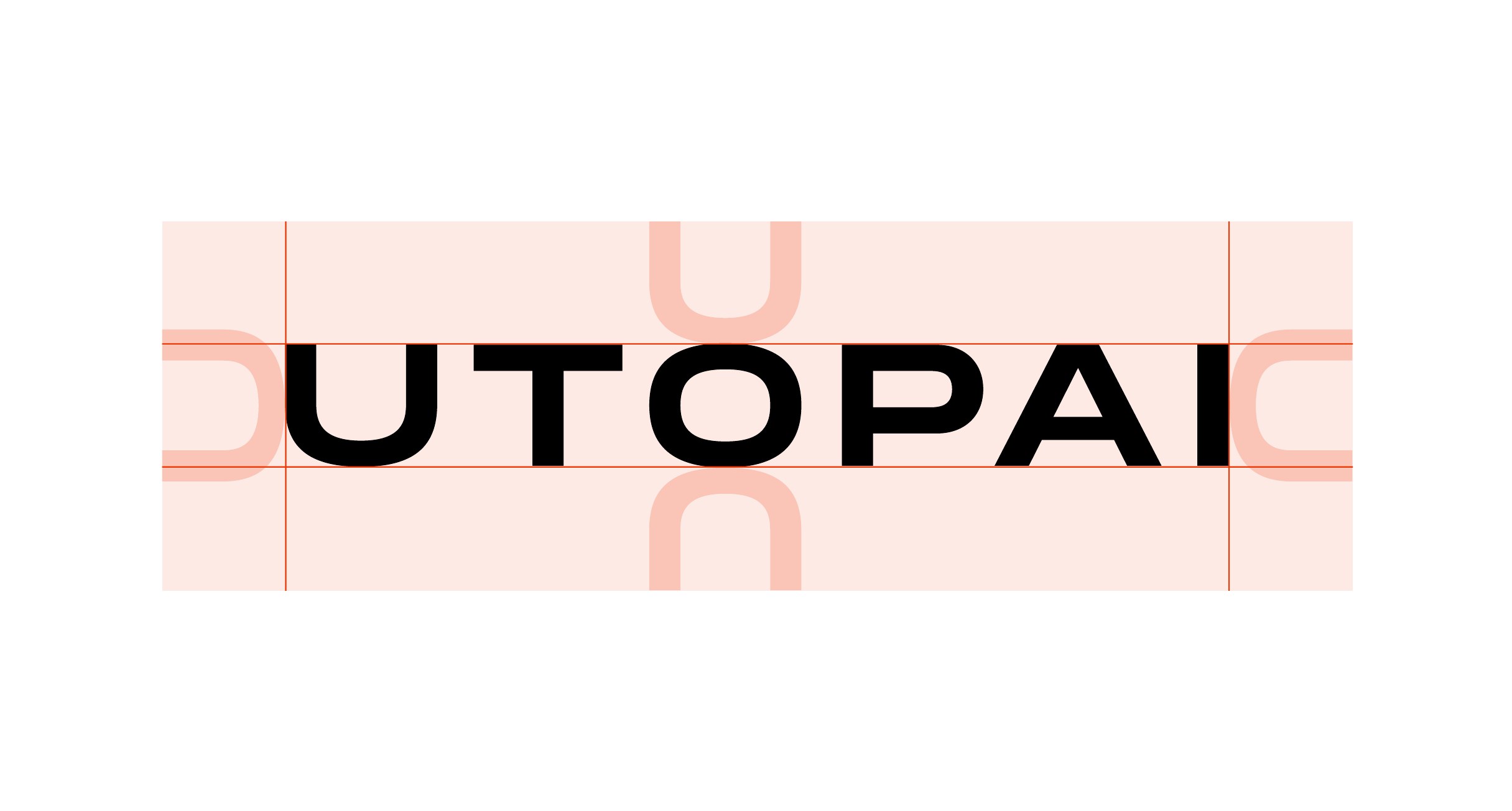 Clear space around the UTOPAI wordmark: one U-height on every side
