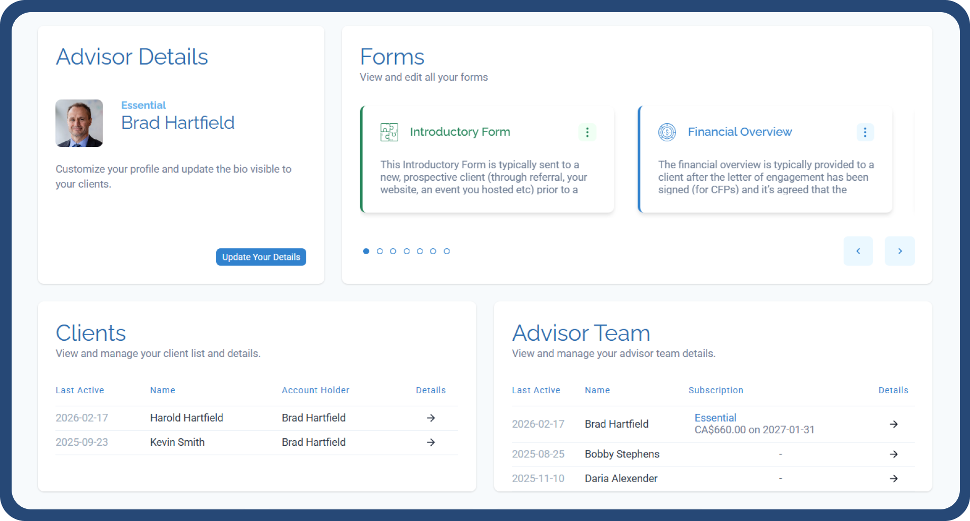 forms and templates ready for advisors to use