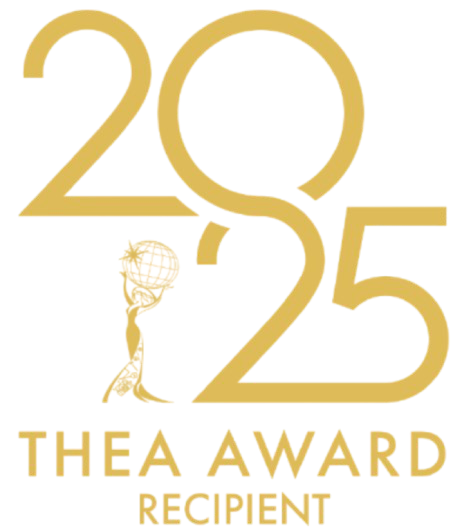 A logo reading "2025 Thea Award Recipient."
