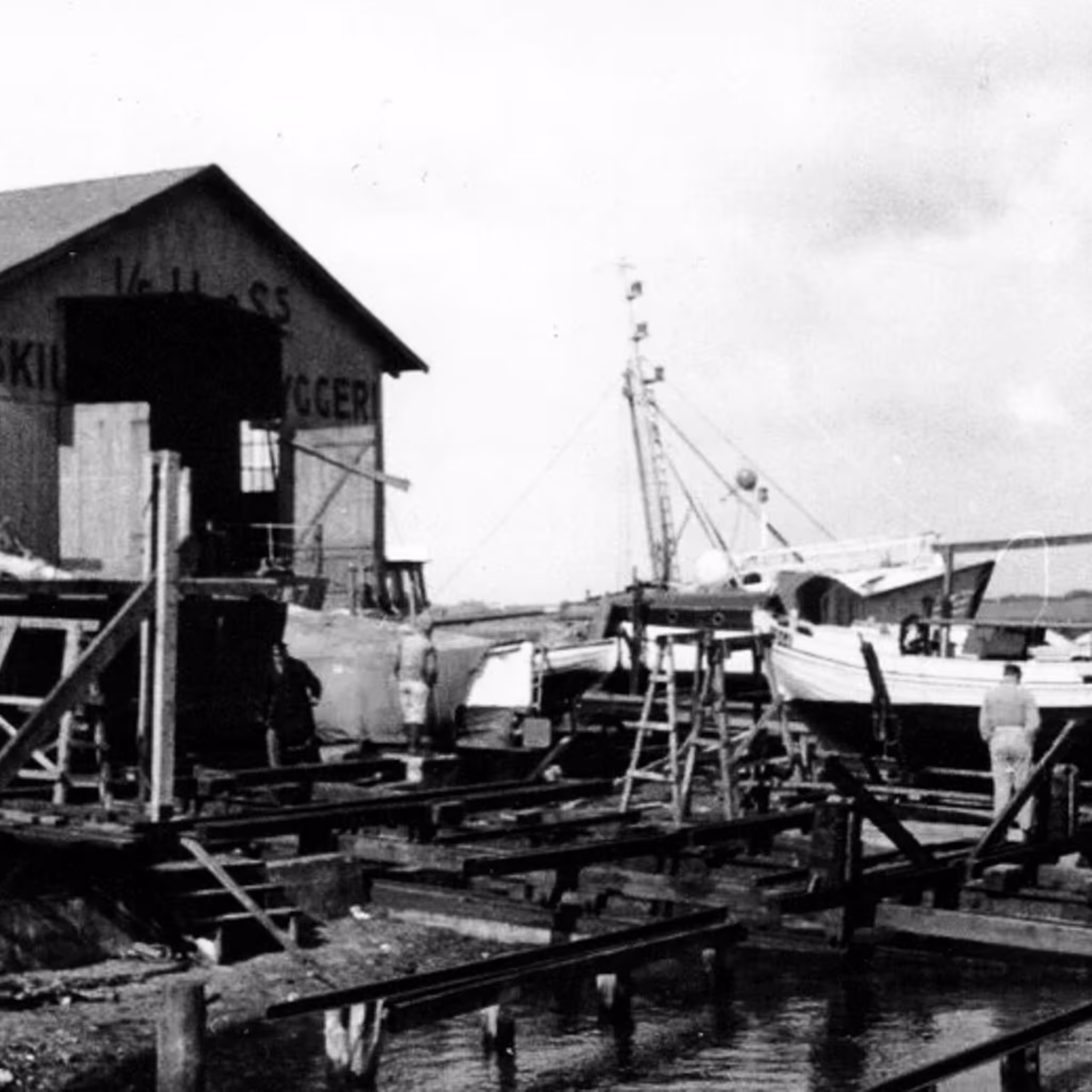 Skibsværftet på Struer Havn, ukendt årstal. Ukendt fotograf