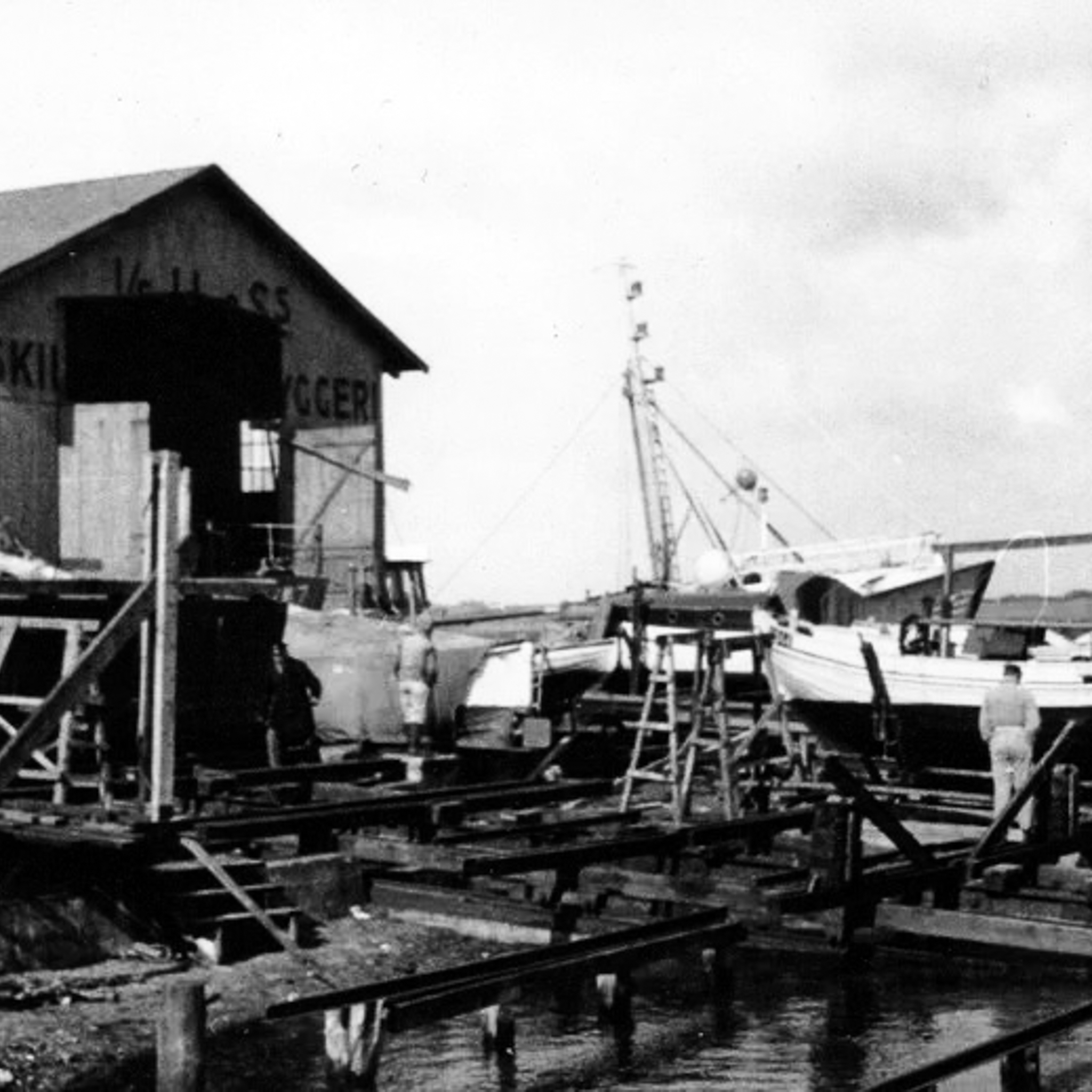 Skibsværftet på Struer Havn, ukendt årstal. Ukendt fotograf