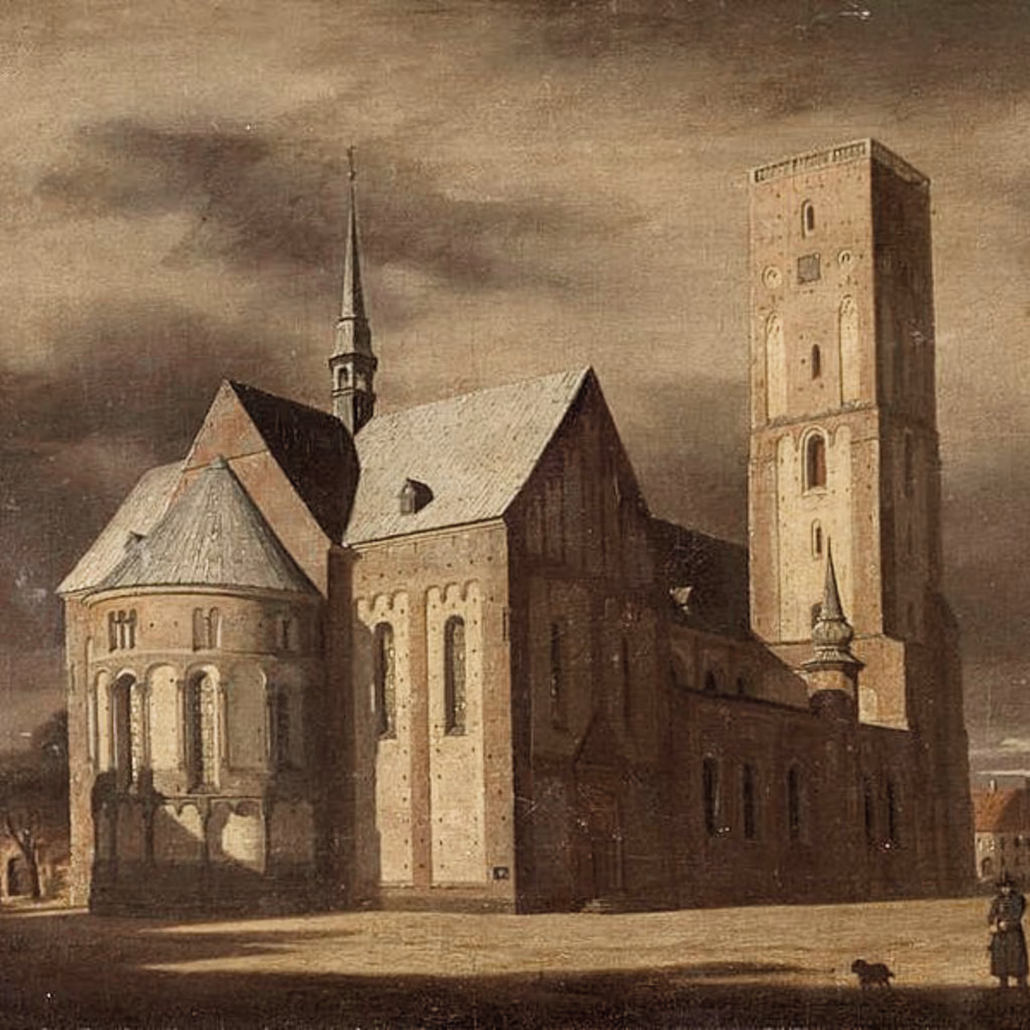 Jørgen Roed, Ribe Cathedral in the moonlight, 1836, Ribe Kunstmuseum