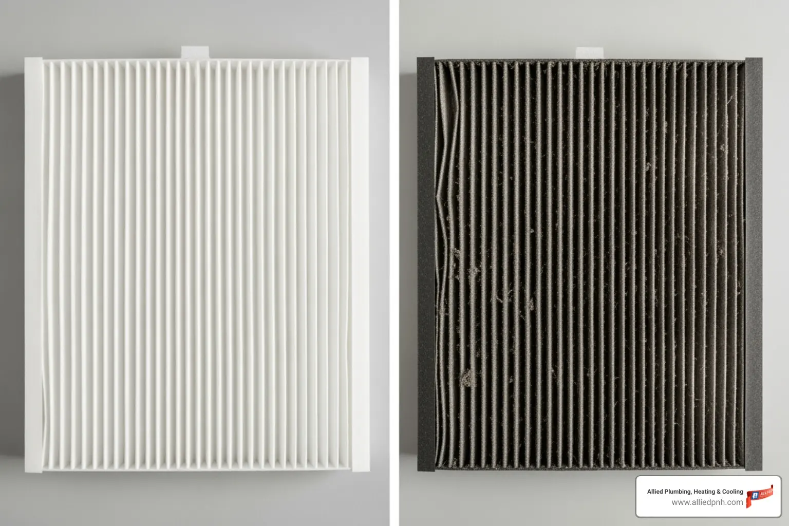clean vs. dirty air conditioner filter - AC not turning on