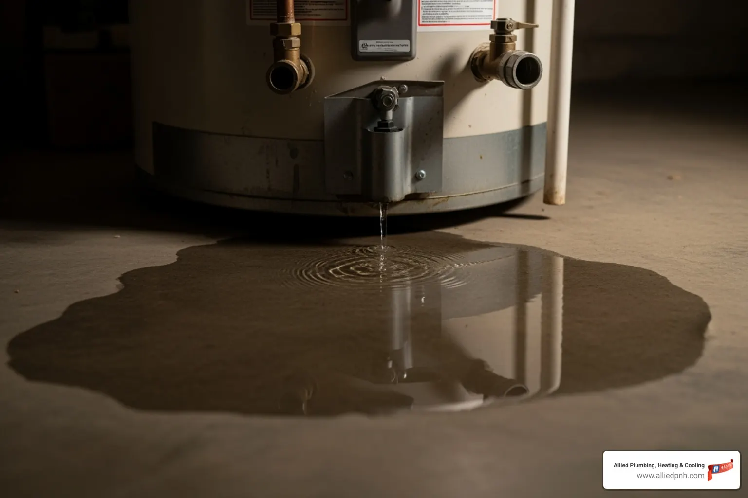 small leak at the base of a water heater - water heater repair rochester