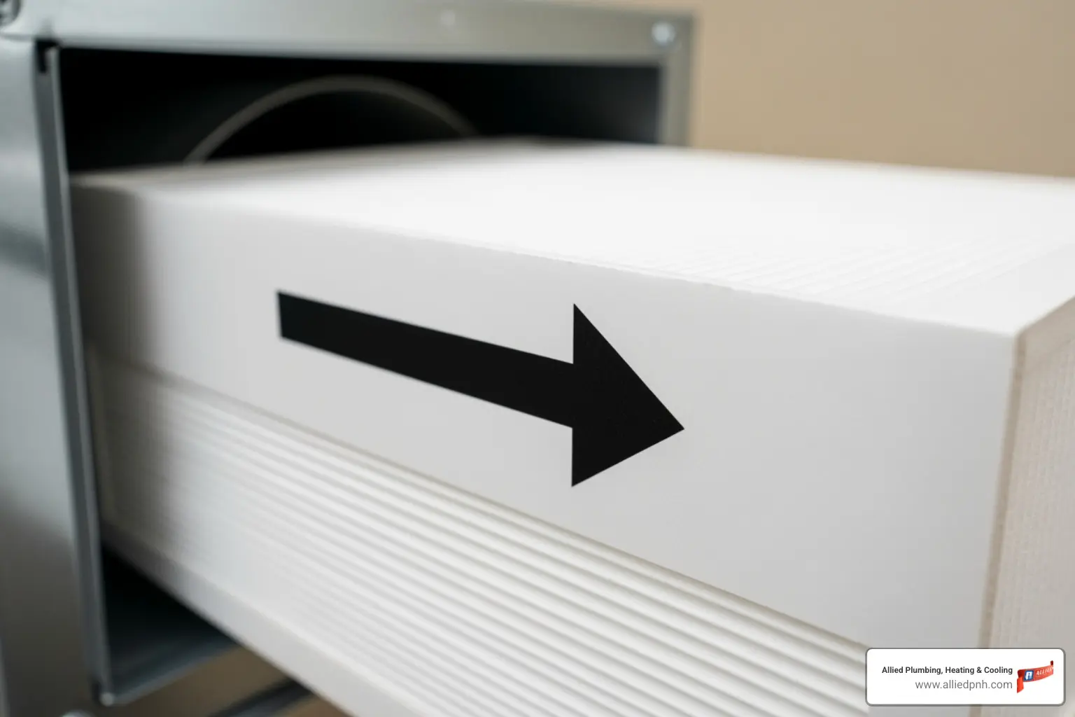 airflow arrow on filter - Air filter replacement