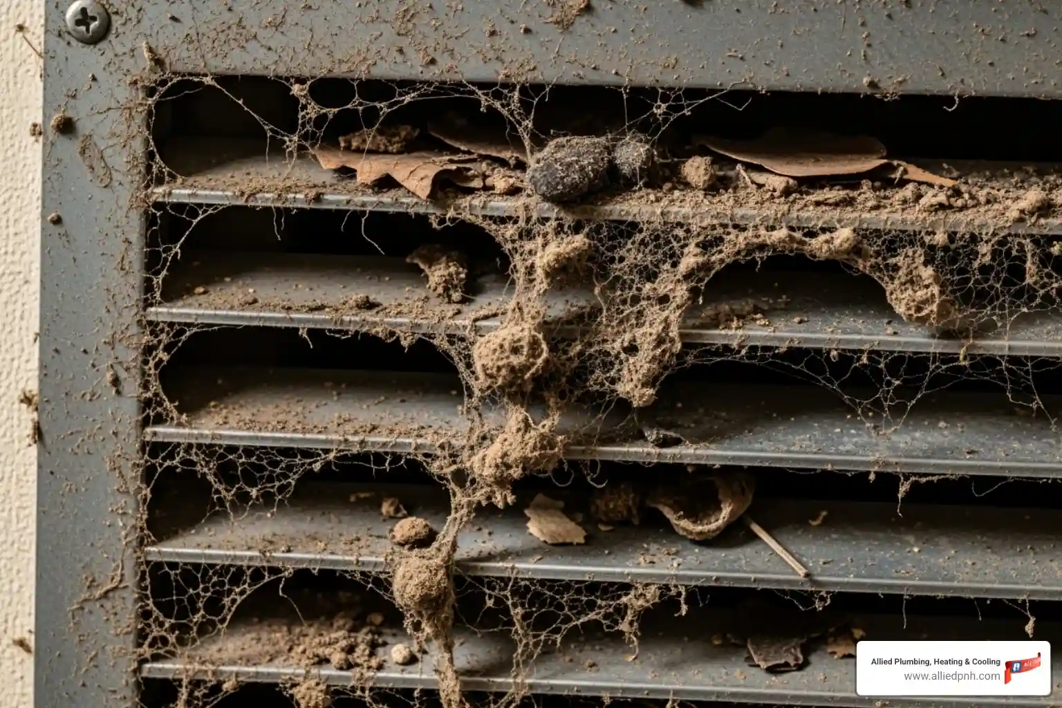 dirty, clogged air duct vent before cleaning - air duct cleaning springfield