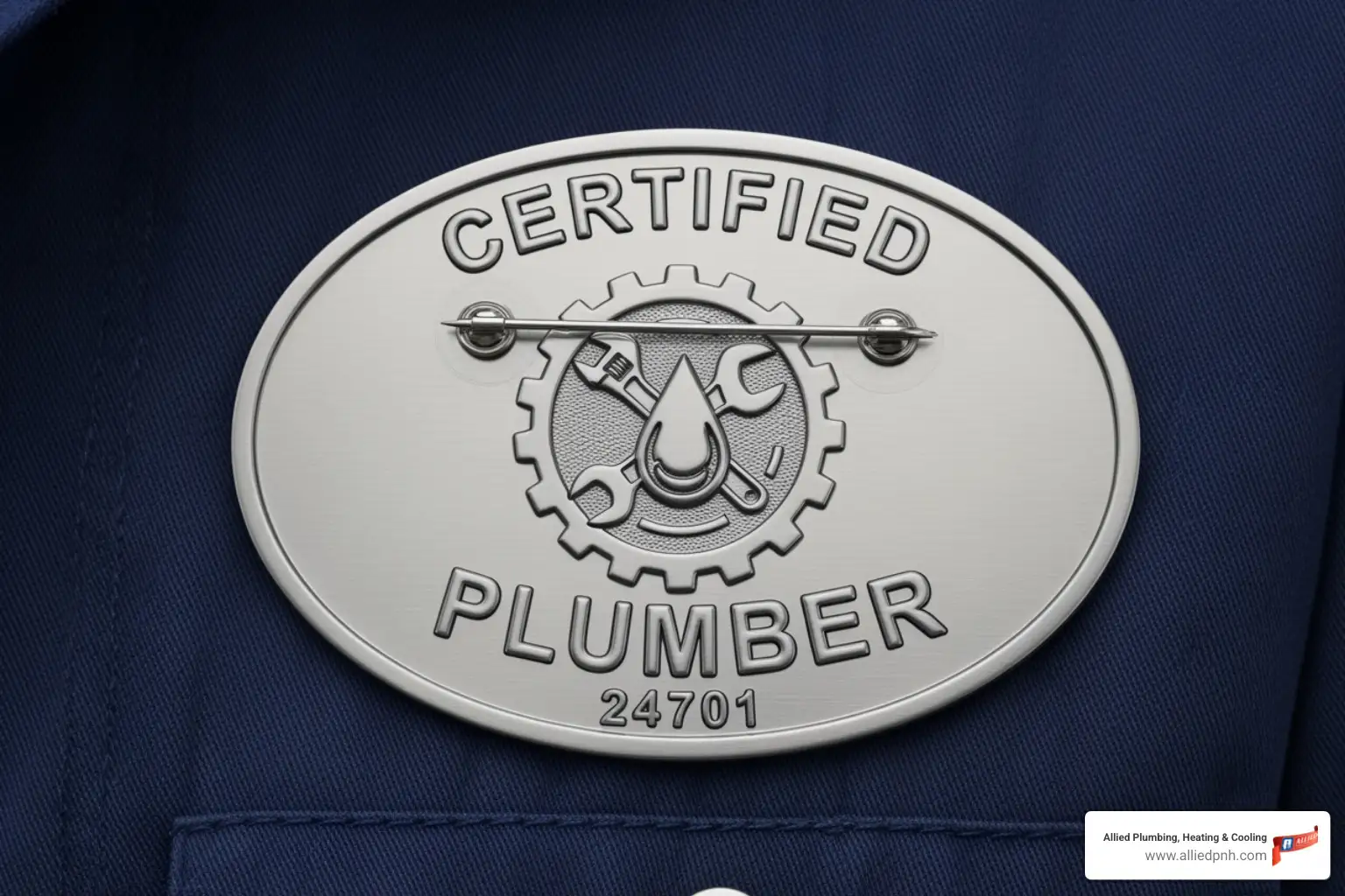 Plumber's certification or license badge - plumbing sherman