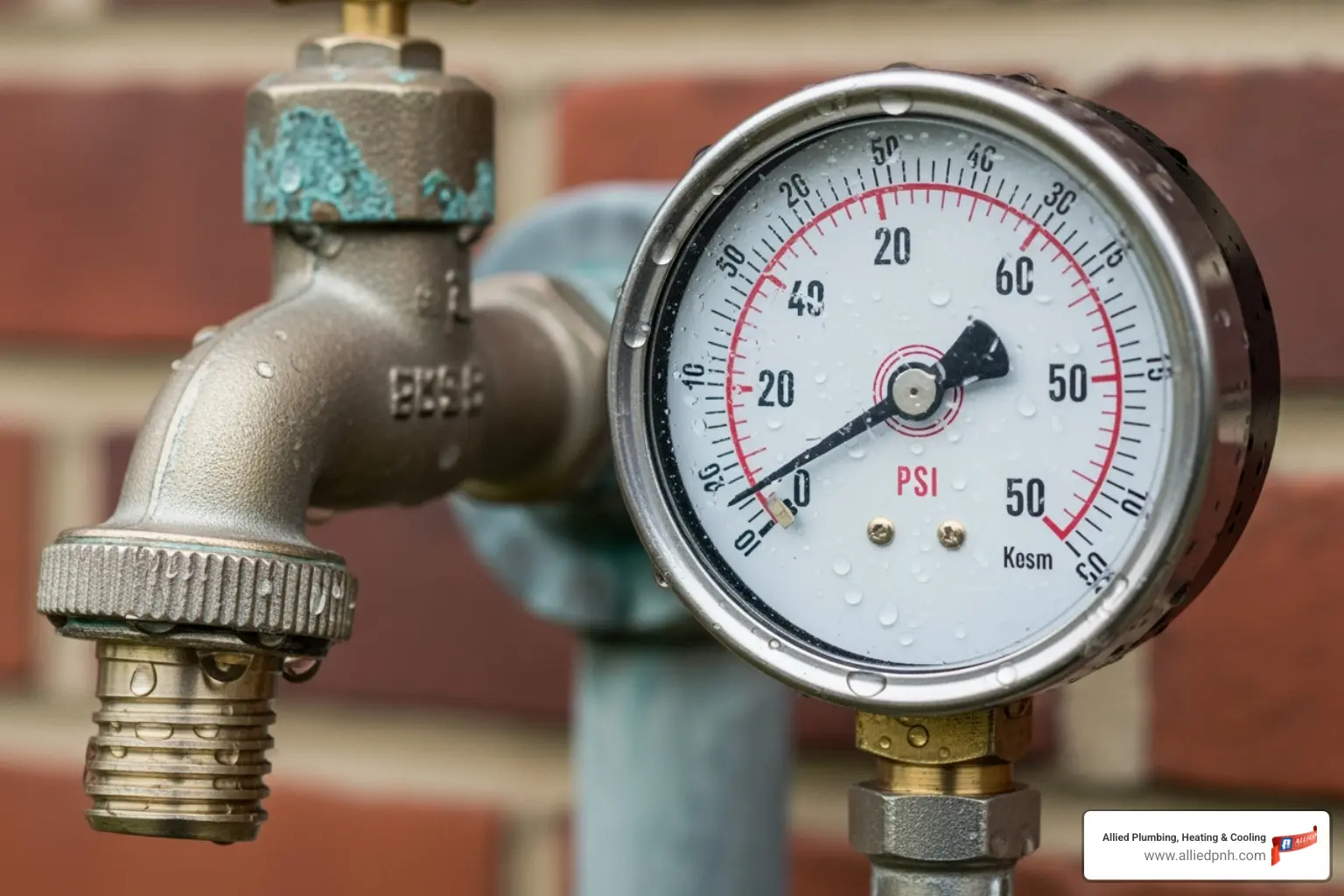 pressure gauge on a spigot - expansion tank installation