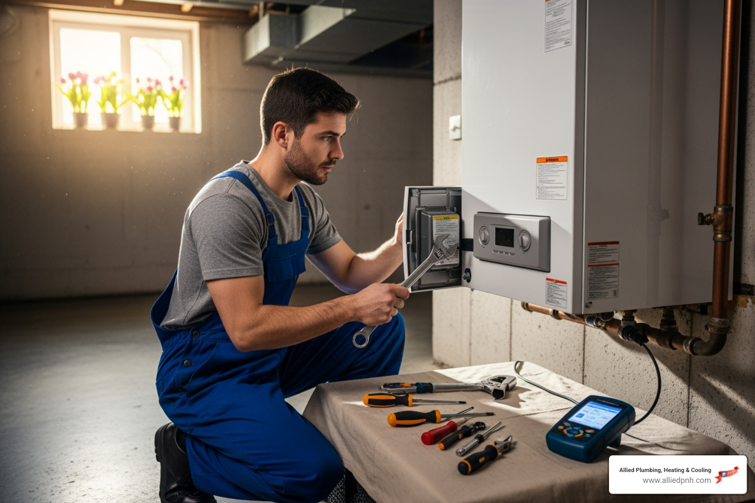 Infographic showing 5 critical boiler warning signs: strange noises or kettling sounds, visible water leaks or dripping, no heat or hot water production, pilot light problems or frequent relighting, and low boiler pressure readings on gauge - boiler repair best in springfield, il Infographic showing 5 critical boiler warning signs: strange noises or kettling sounds, visible water leaks or dripping, no heat or hot water production, pilot light problems or frequent relighting, and low boiler pressure readings on gauge - boiler repair best in springfield, il