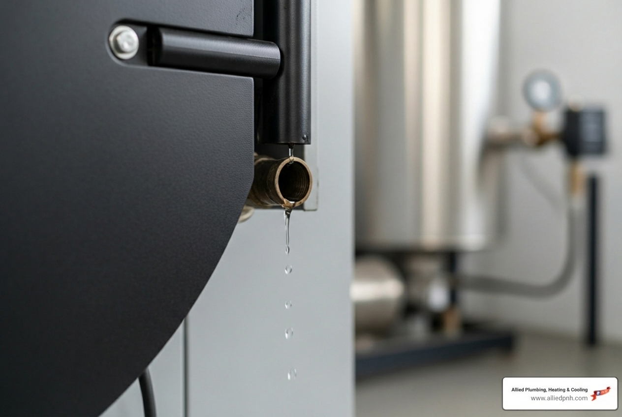 Infographic showing the top 5 warning signs a commercial boiler needs repair: uneven heating throughout the building, unusual noises like banging or gurgling, visible water leaks or puddles, low boiler pressure readings, and unexplained increases in energy bills - boiler repair commercial in springfield, il