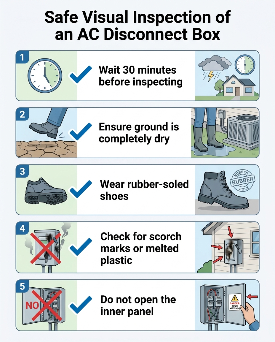 Safe Visual Inspection of an AC Disconnect Box