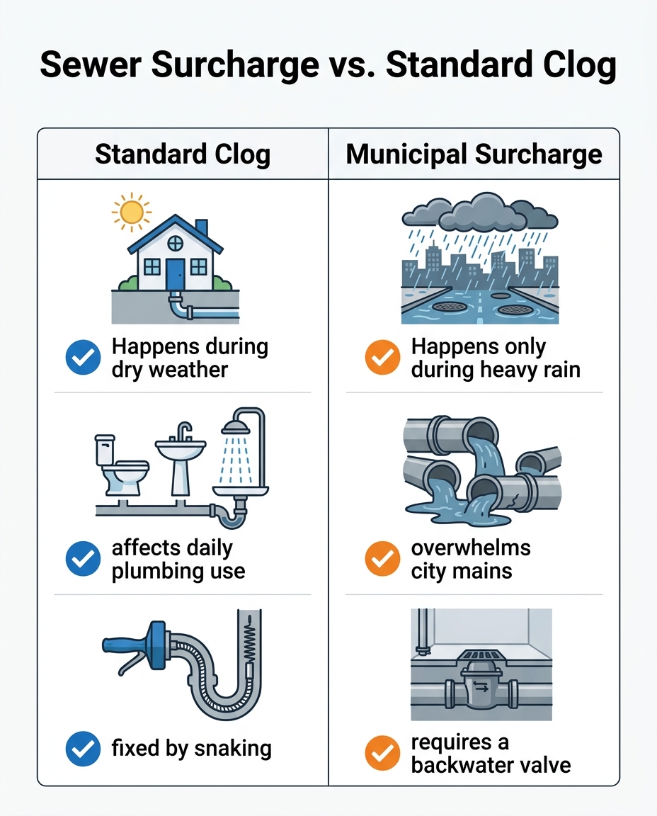 Sewer Surcharge vs. Standard Clog