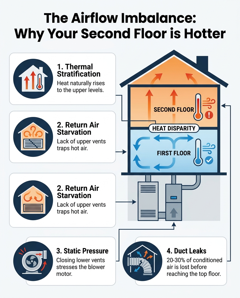 The Airflow Imbalance: Why Your Second Floor is Hotter
