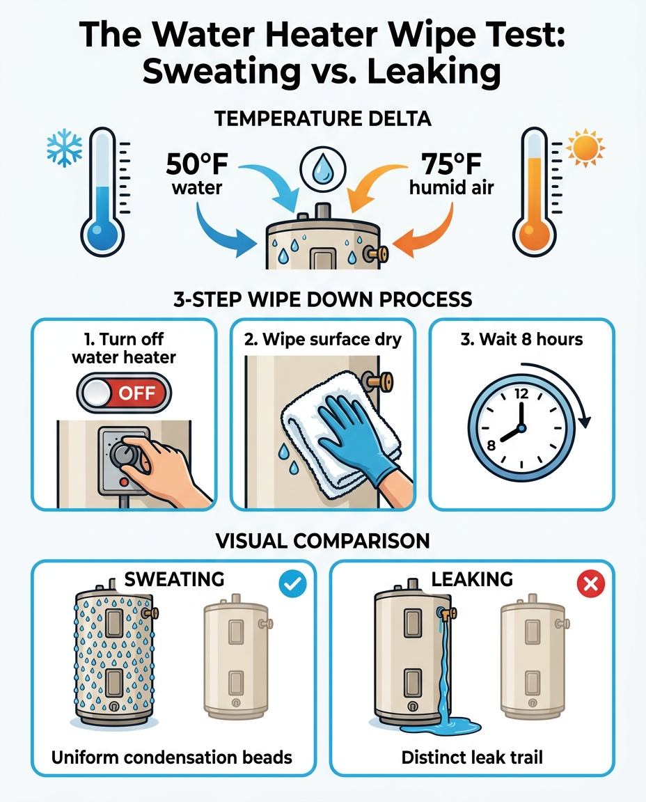 The Water Heater Wipe Test: Sweating vs. Leaking