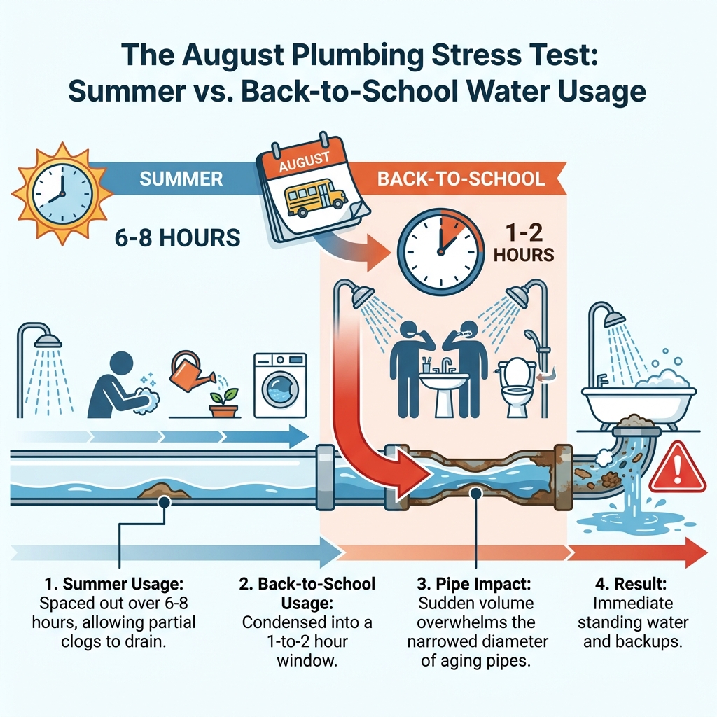 The August Plumbing Stress Test: Summer vs. Back-to-School Water Usage