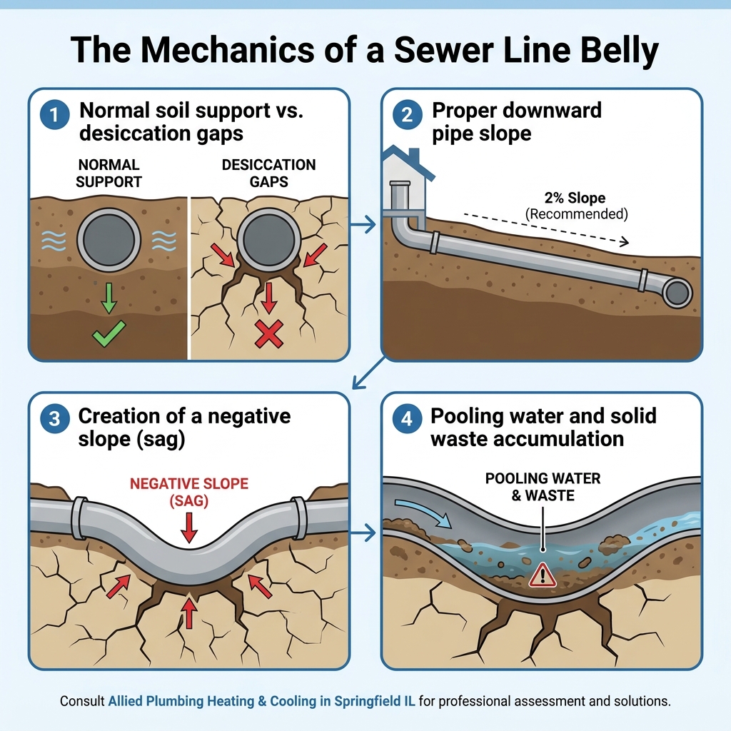 The Mechanics of a Sewer Line Belly