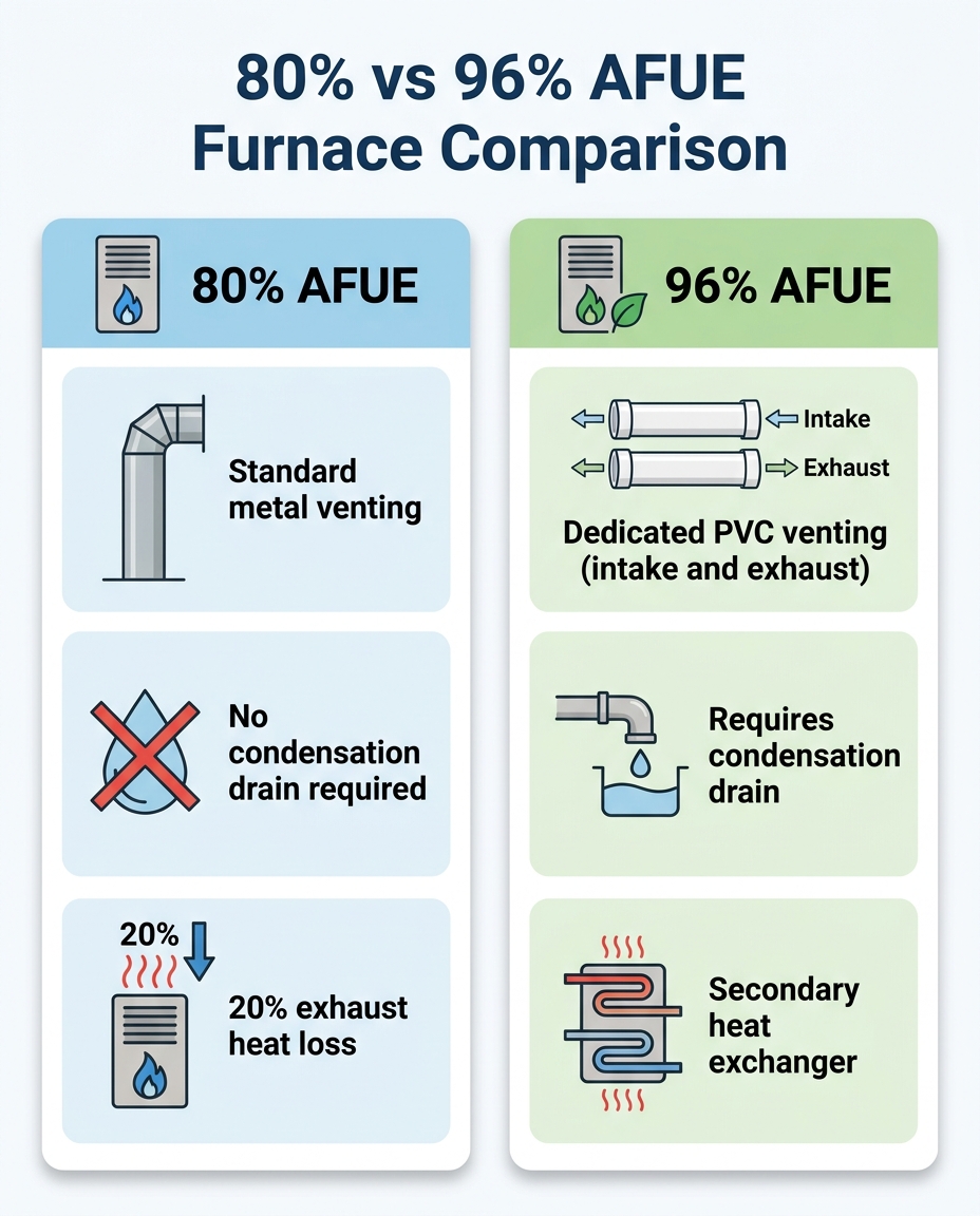 80% vs 96% AFUE Furnace Comparison