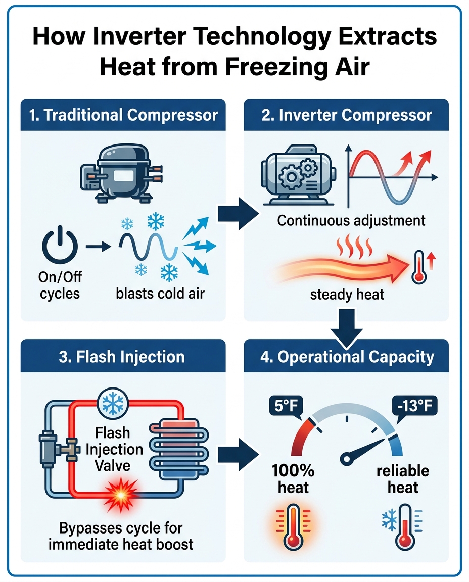 How Inverter Technology Extracts Heat from Freezing Air