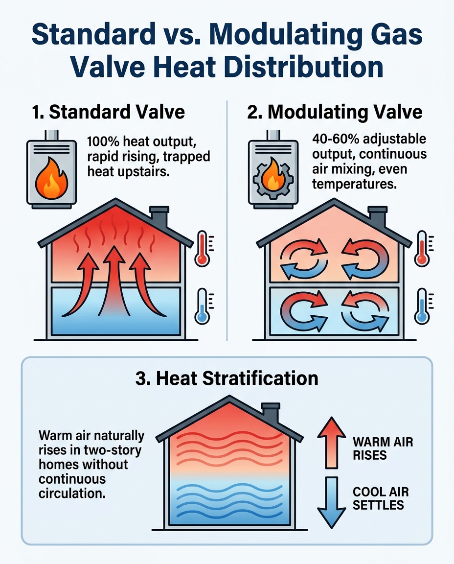 Standard vs. Modulating Gas Valve Heat Distribution