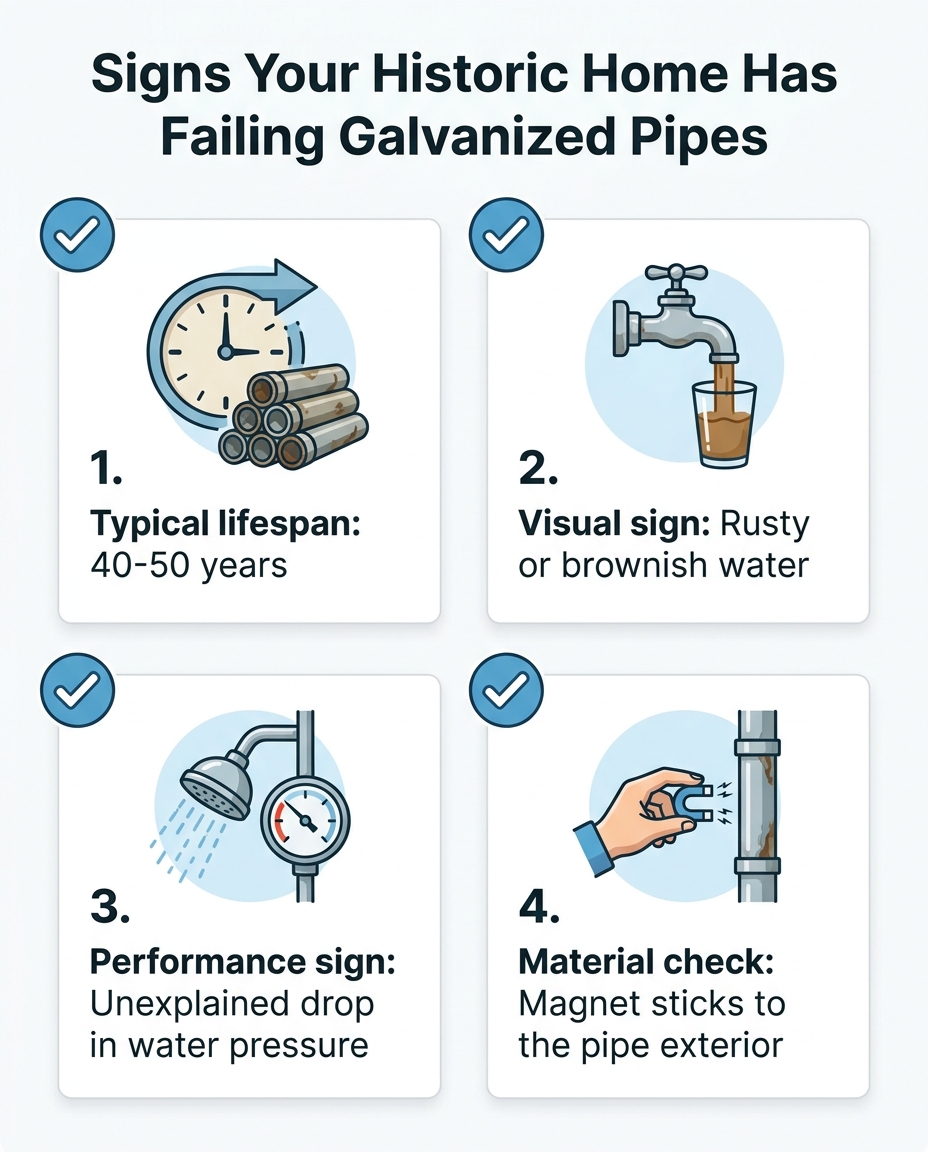 Signs Your Historic Home Has Failing Galvanized Pipes