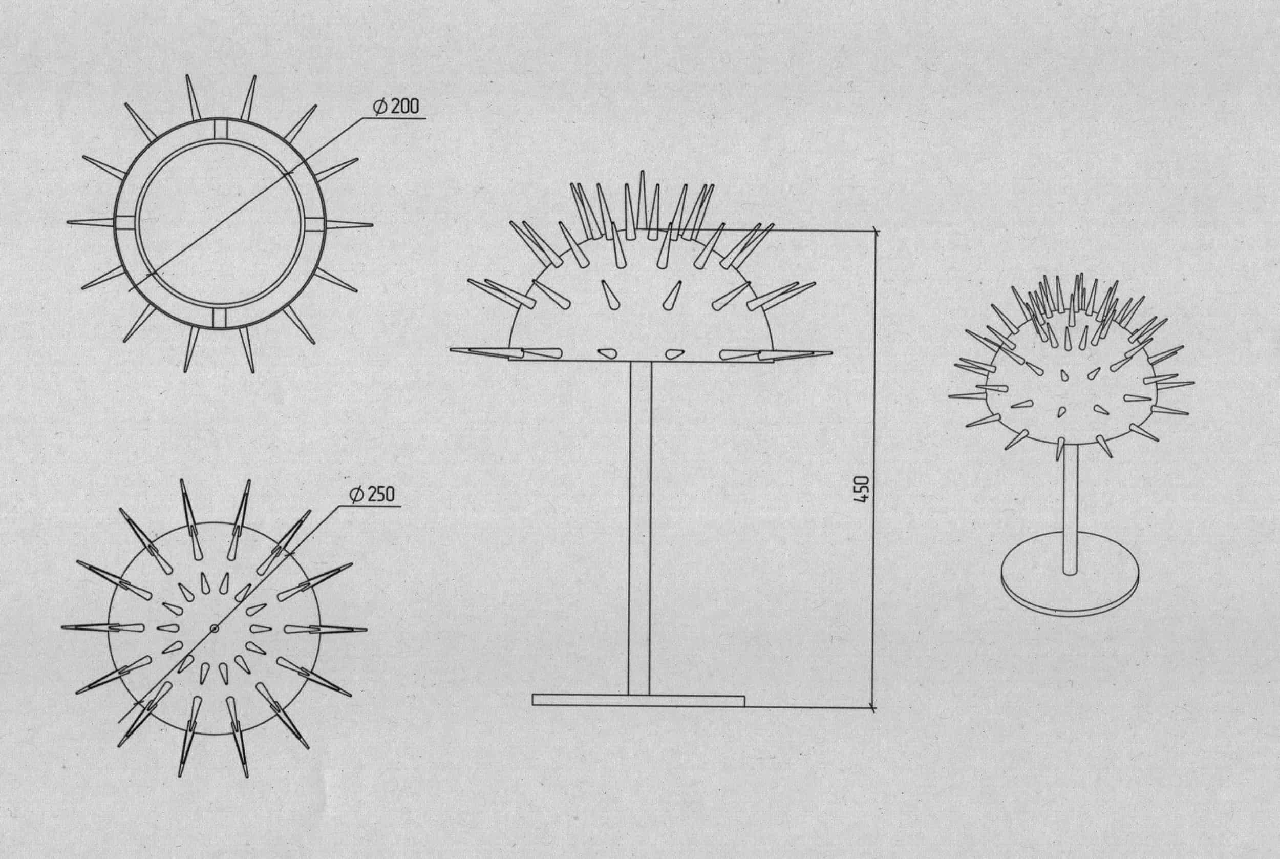 Spiky Lamp ASK x LUMARH design draft