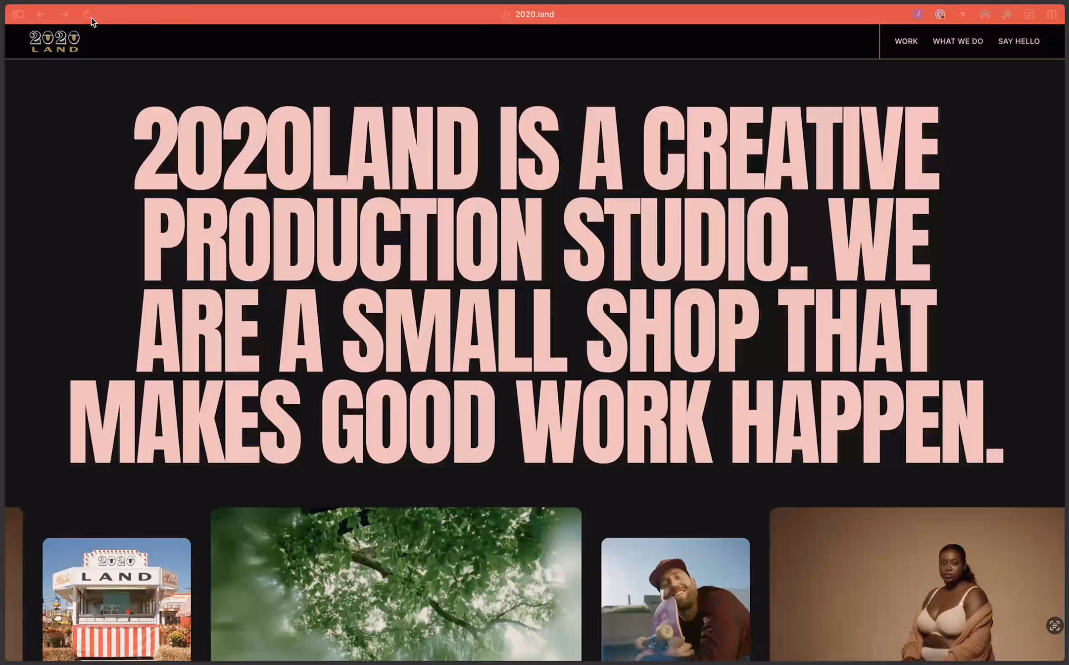 2020 Land website preview